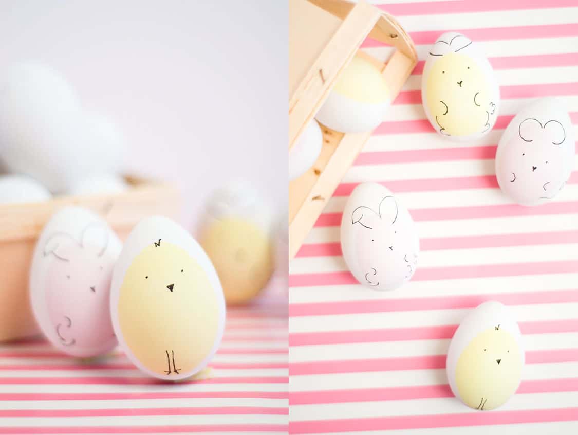 Uova decorate per Pasqua con animaletti