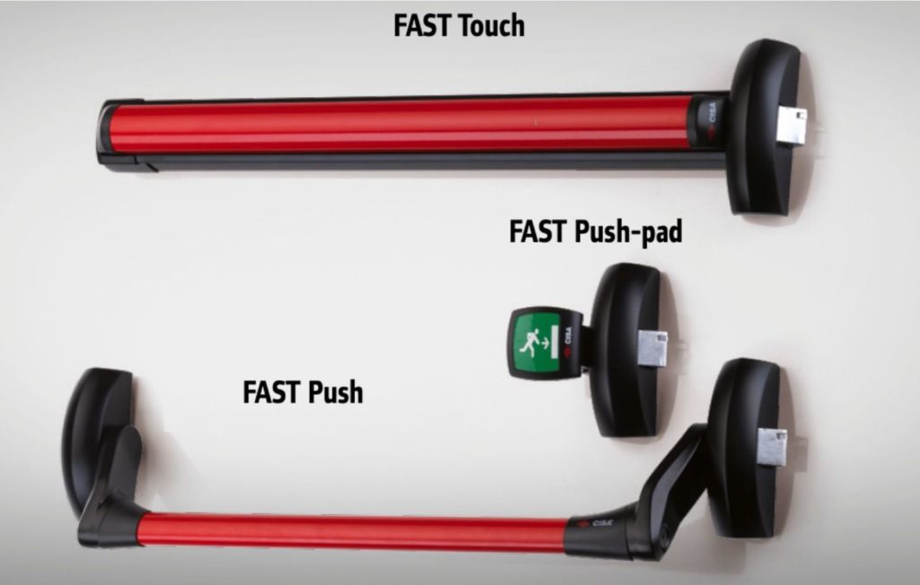 Maniglioni antipanico CISA modelli Fast Touch e Fast Push
